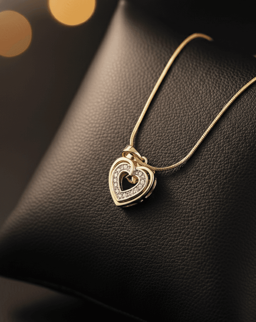 Sparkling Heart Pendant Necklace